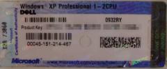 ☆正規 Dell Windows XP PRO プロダクトキー　A22_1