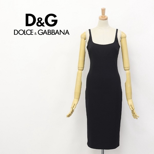 D&G ドルチェ＆ガッバーナ キャミワンピース ブラック ◇D&G/ドルチェ＆ガッバーナ キャミソール ストレッチ タイト