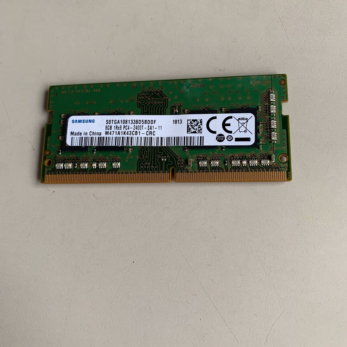 8GB ノートPC用メモリ Samsung DDR3L-1600 サムスン 2枚組 動作確認