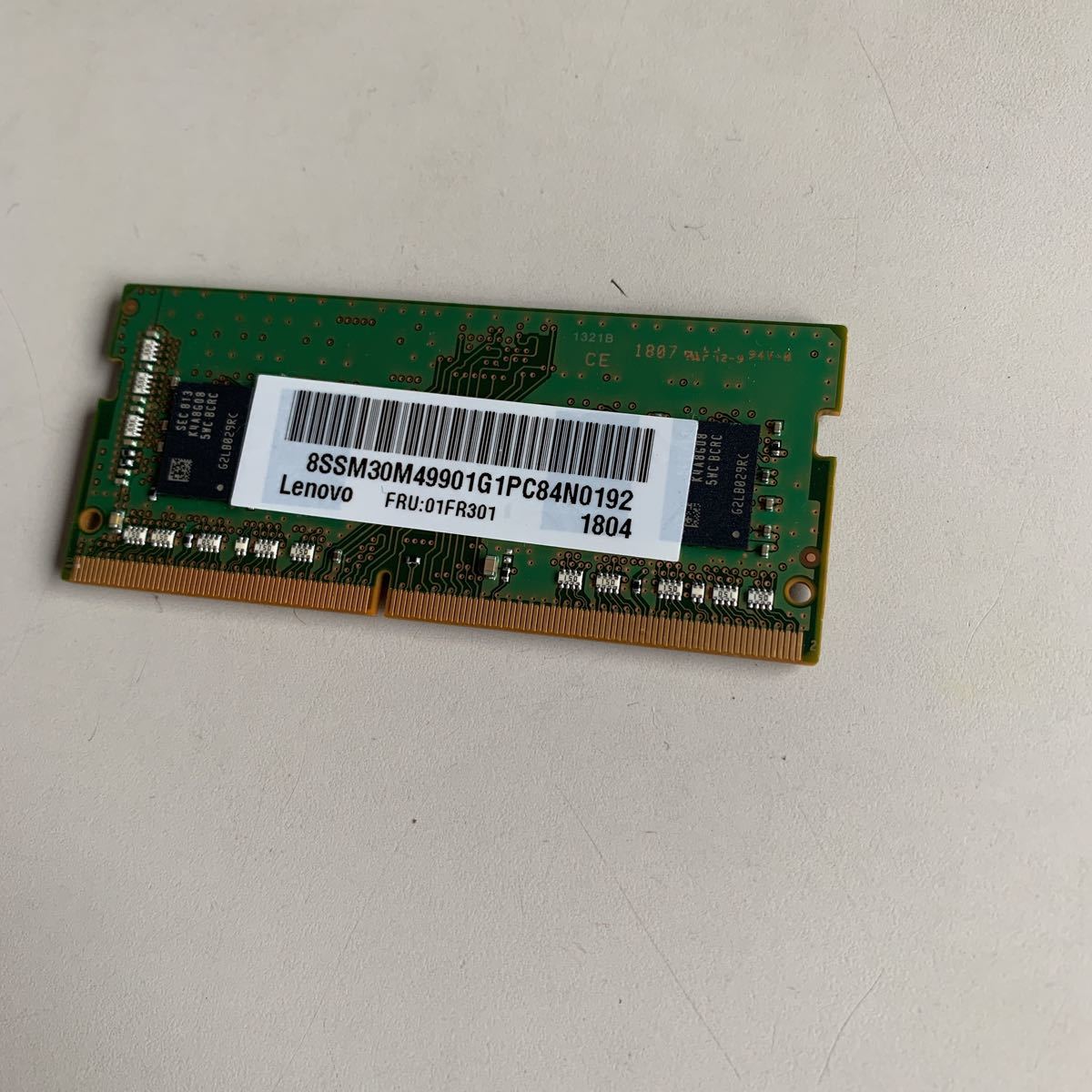 8GB ノートPC用メモリ Samsung DDR3L-1600 サムスン 2枚組 動作確認