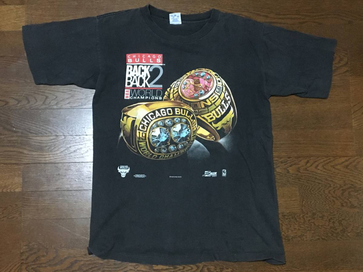 ビンテージ 90s USA製 CHICAGO BULLS シカゴ ブルズ 連覇 チャンピオン 