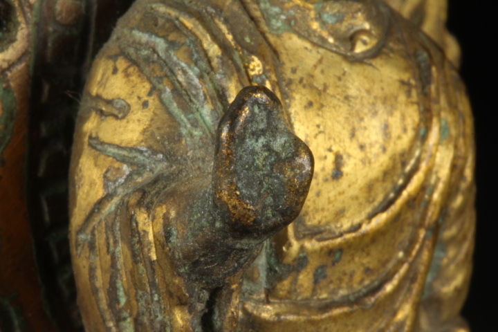 時代物 金銅仏像坐像 金佛像 隋唐仏像美術品 高さ8.5cm 奥行き2.2cm 唐