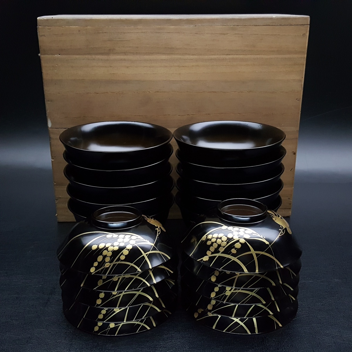 吸物椀 kaji's antiques 10客 の落札相場・落札価格 (工芸品) 「雀」漆芸