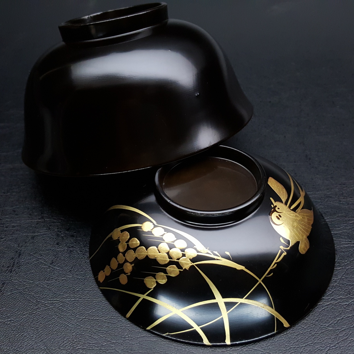 吸物椀 kaji's antiques 10客 の落札相場・落札価格 (工芸品) 「雀」漆芸