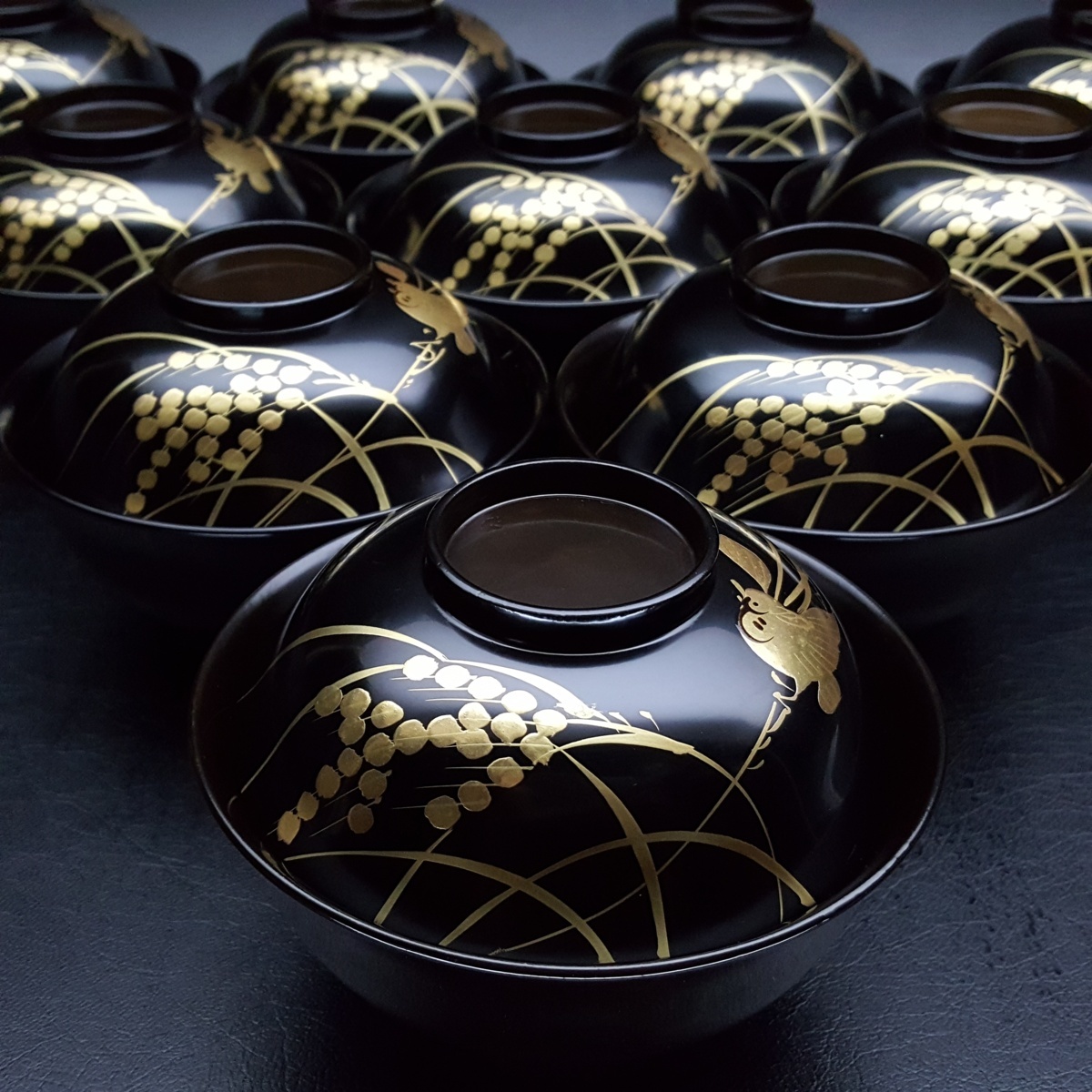 吸物椀 kaji's antiques 10客 の落札相場・落札価格 (工芸品) 「雀」漆芸