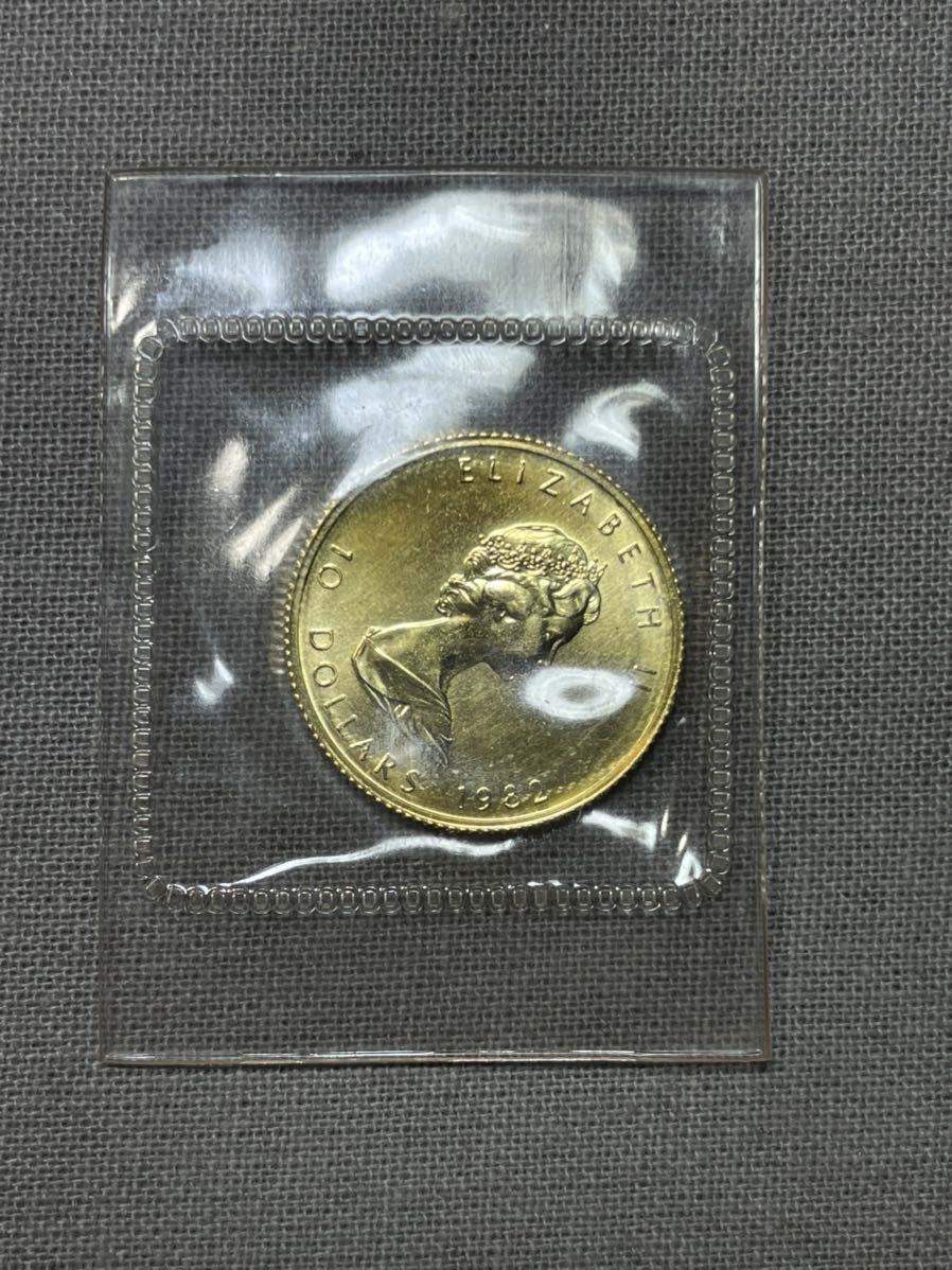 CANADA カナダ メイプルリーフ 金貨 10ドル 1/4 オンス 約7.8ｇ 1982年 エリザベス