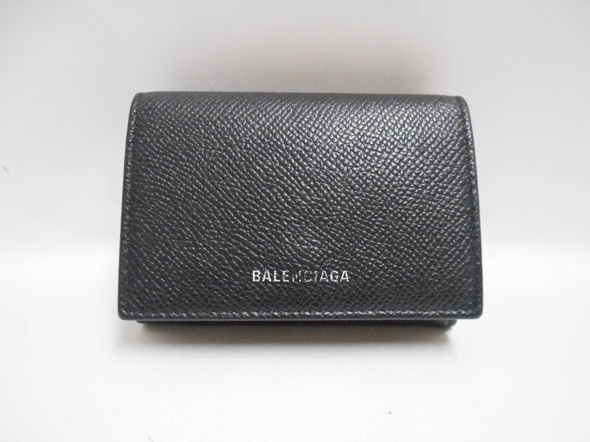 BALENCIAGA/バレンシアガ 財布 三つ折り ミニ財布 ロゴ ミニウォレット 