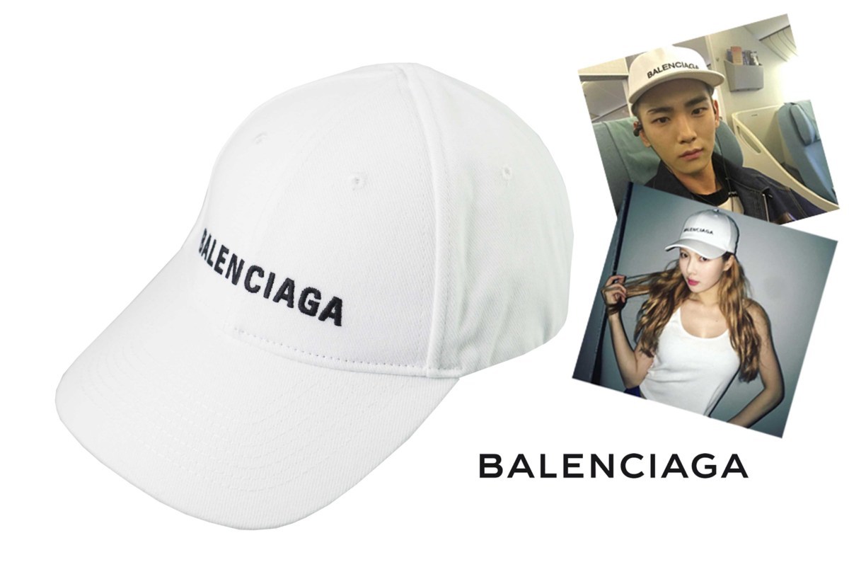 G211(L59).. BALENCIAGA バレンシアガ キャップ ロゴ刺繍 クラシック イタリア製 ホワイト 9060 WTタグ ★ フリーサイズ ユニセックス