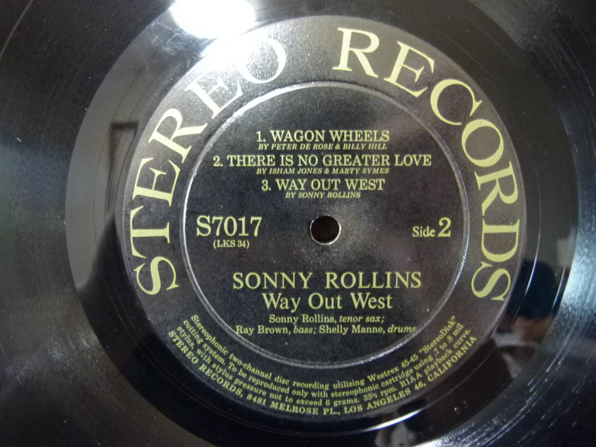 US初期盤 美盤 Sonny Rollins Way Out West Sonny Rollins / Way Out 