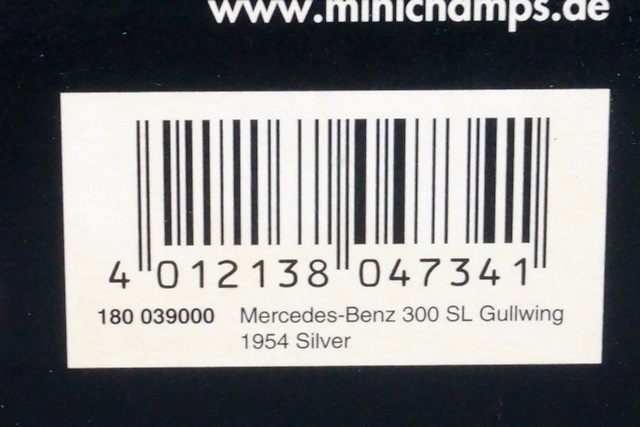 PMA ミニチャンプス 1/18 Mercedes Benz メルセデス ベンツ 300 SL Gulwing 1954 シルバー 180039000
