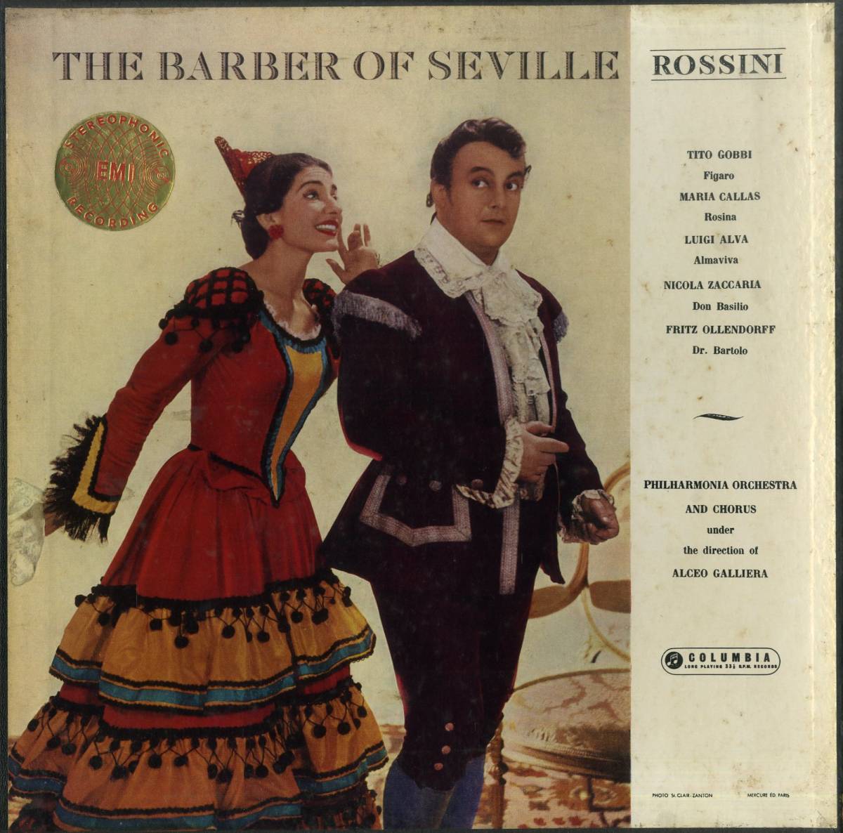 A00480988/●LP3枚組ボックス/ティート・ゴッビ、マリア・カラス「Rossini / The Barber Of Seville」