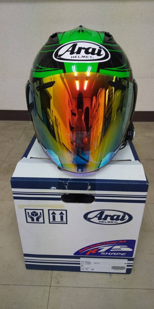 新作入荷，新作登場 Arai SZ-RAM4 クロノス ５９~６０ｃｍ ミラーシールド付(Lサイズ)｜売買されたオークション情報、yahooの商品情報をアーカイブ公開 - オークファン ジェットヘルメット