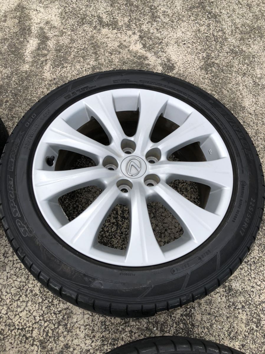 送料無料，本物保証 トヨタ レクサス 225/50R17 純正アルミ&タイヤ