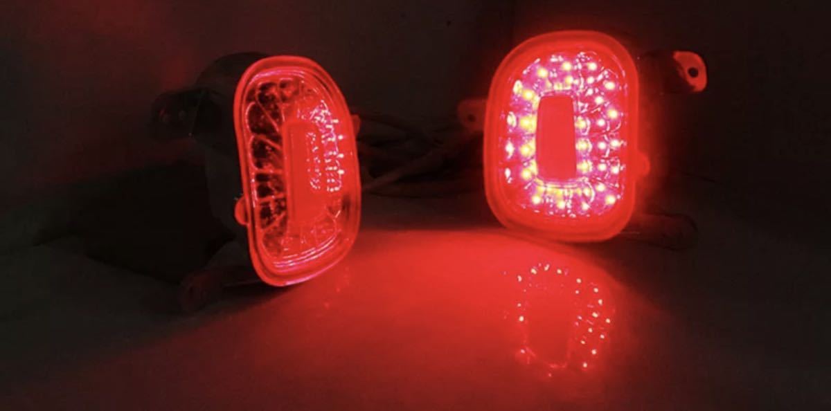 ジープ レネゲード レッド LEDリフレクター LED リアバンパー フォグライト テールランプ リアフォグ jeep