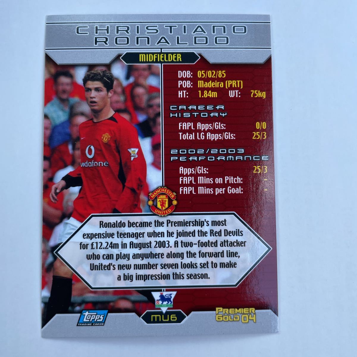 クリスティアーノ・ロナウド ルーキーカード Topps Cristiano Ronaldo