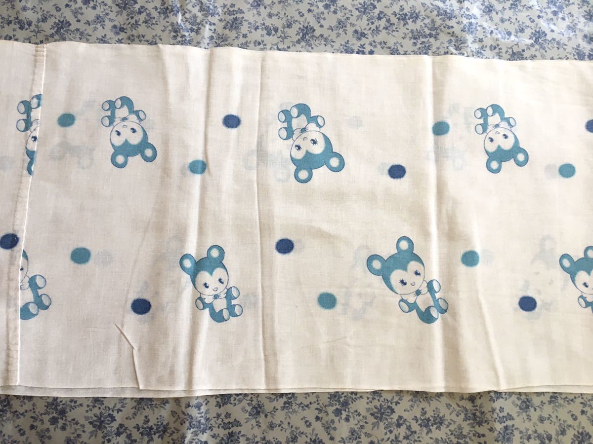 爆買い,低価 かわいいクマさん柄中古昭和レトロ 布おむつ さらし10枚
