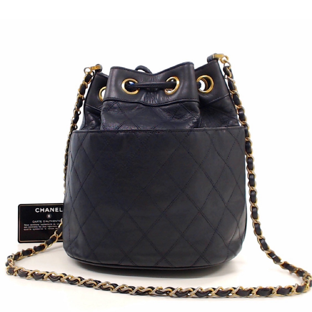 美品 シャネル ビコローレ ラムスキン チェーン ショルダー バッグ.