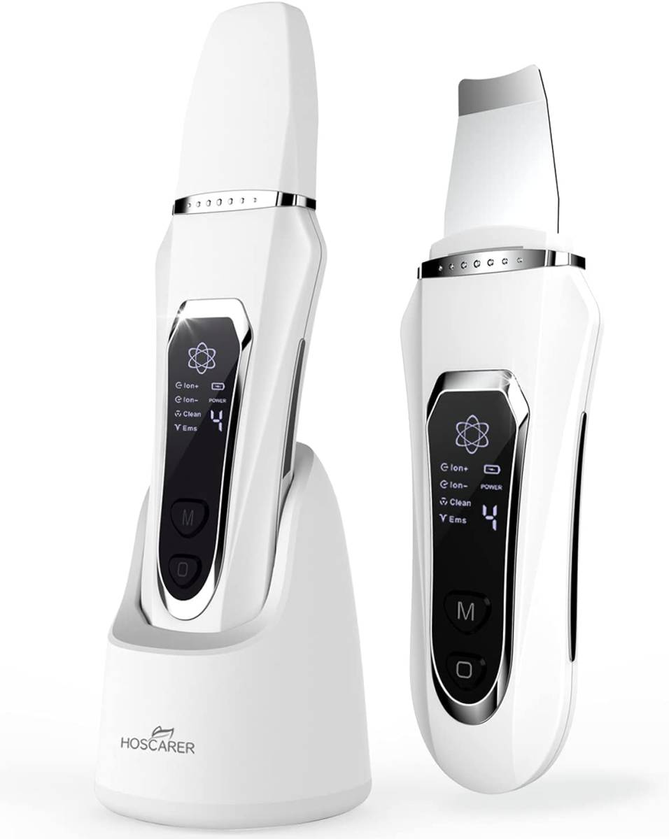 ウォーターピーリング HOSCARER 美顔器 7 in 1 超音波ピーリング 美顔器 イオン導入 イオン導出 Ems微流 多機能美顔器 毛穴ケア 角栓