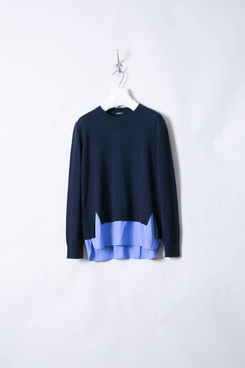 60☆7☆LT☆JIL SANDER NAVY☆ジルサンダーネイビー☆レイヤード