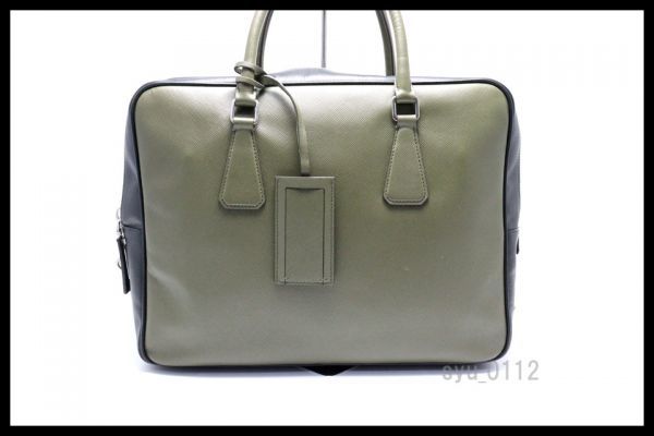 希少美中古■PRADA サフィアーノ レザー ビジネスバッグ ブリーフケース プラダ■0909uq0047335
