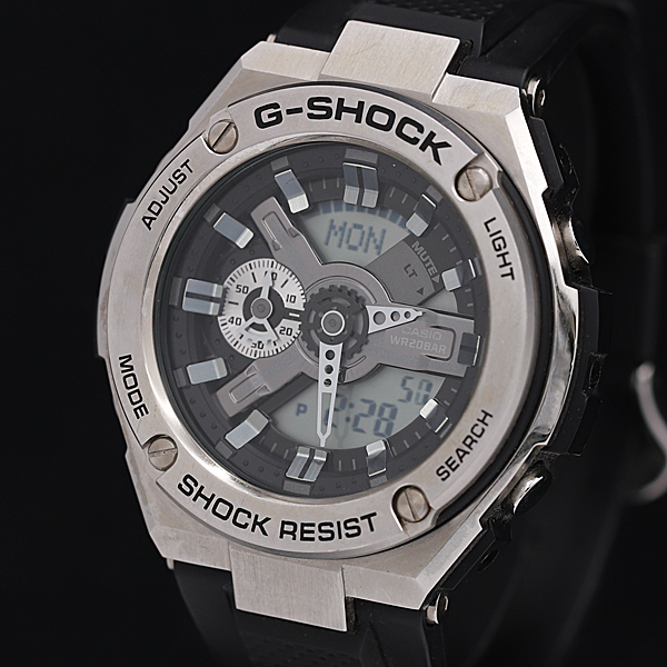 1円☆稼働☆良品【カシオ】Gショック GST-410 黒系文字盤 アナデジ