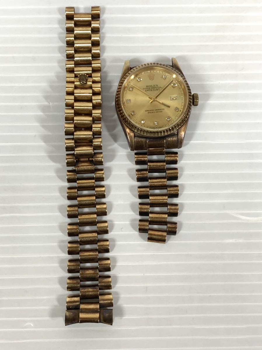 稼働品 Rolex ロレックス デイトジャスト 金無垢 10p ダイヤ メンズ 18k 750 アンティーク 本体 売買されたオークション情報 Yahooの商品情報をアーカイブ公開 オークファン Aucfan Com