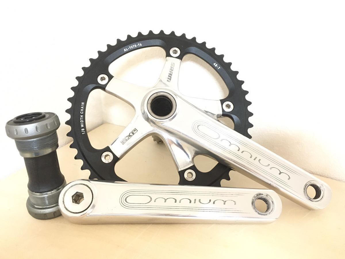 スラムオムニウムクランクシルバー165mm48t.GXPBB付き SRAM OMNIUM