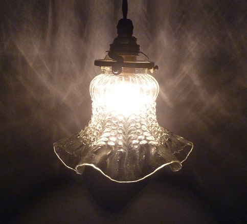 イギリス アンティーク ランプシェード 1930年～50代年頃 ガラス