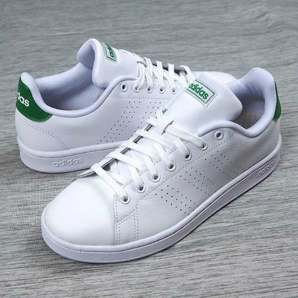 新品 adidas アディダス ADVANCOURT LEA アドバンコート レザー シューズ コートスタイル 26.0cm ホワイト/グリーン L810