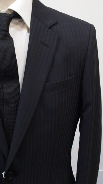 ◇処分秋冬AB7-T175-185-W90黒ブラックドビーストライプ/細身ノータック2ボタンスリムスーツビジネス新品即決ABLL