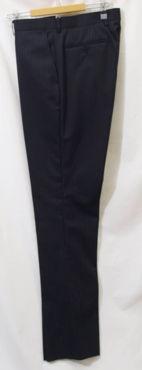 ◇処分秋冬AB7-T175-185-W90黒ブラックドビーストライプ/細身ノータック2ボタンスリムスーツビジネス新品即決ABLL
