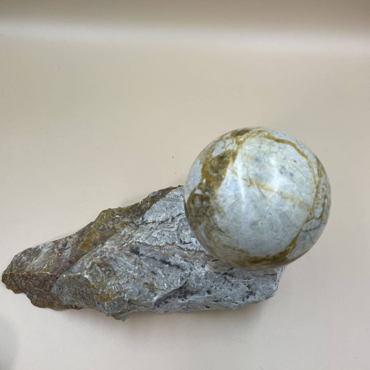 HMZ41】大理石？石？ 玉 置物 保管品 大理石置物盤