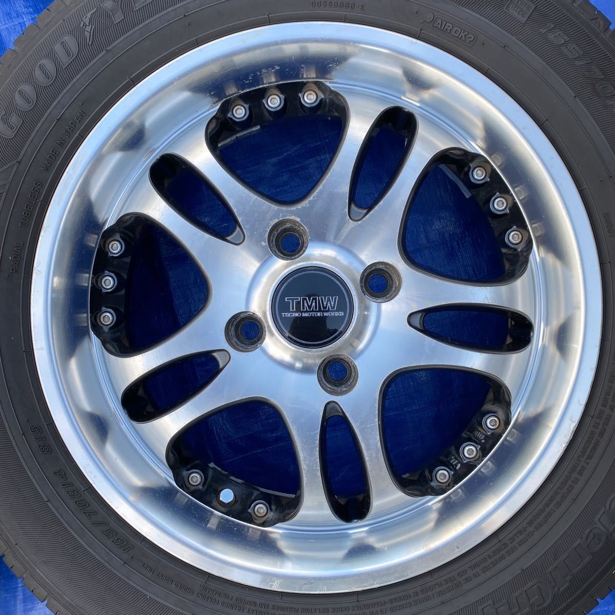 TMW ホイール 14×5J＋45 PCD100 165/70R14 グッドイヤー EG01 21年製 