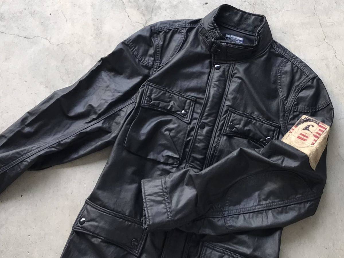 美品 POLO JEANS ラルフローレン レザー切替え PUコーティング M-65 