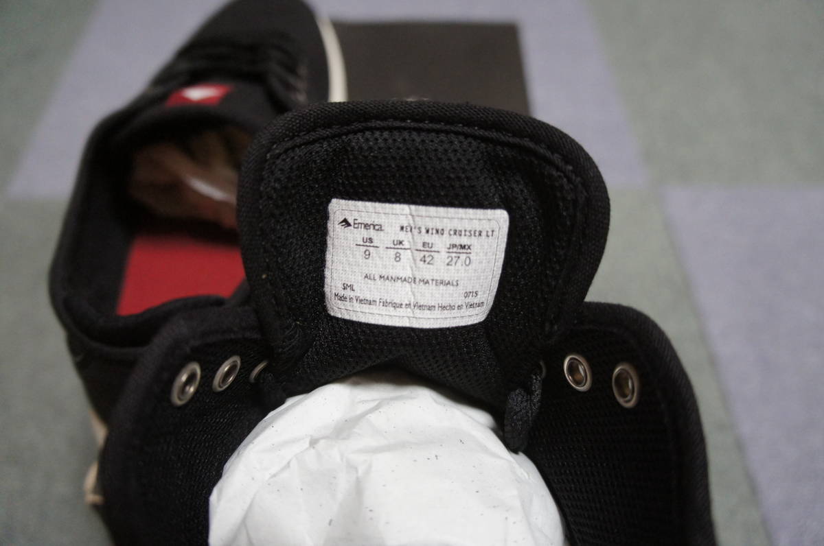 Emerica Wino Cruiser | - LT Shoes CRUISER 0 WINO [エメリカ] 003(BLACK&frasl;BLACK&frasl;US8 26cm × Skate White&frasl;Grey