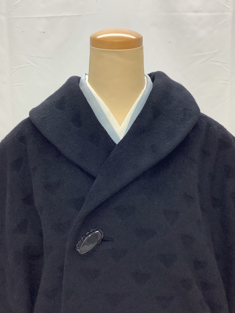 きものcocon★和装コート★/身丈99/裄60/身幅62/素材不明/黒系【10-20-2K-0562-d】 着物コート 和装コート レディース 花柄レース仕立て アフター300円和装コート 裄