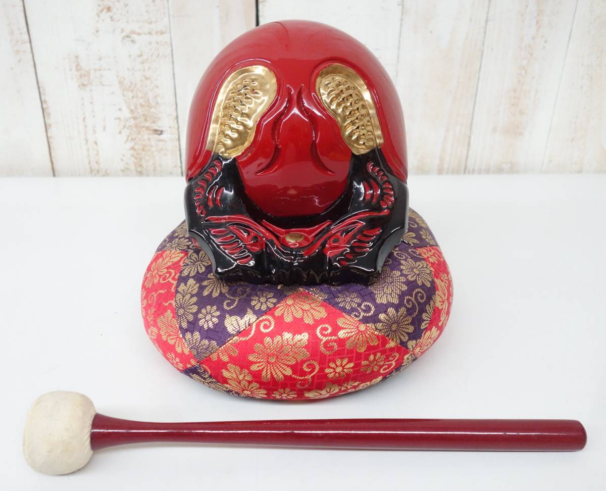 伝統工芸 工芸美術 仏教 高級木魚 木魚 杢魚 大型 朱塗 天然木製 丸布団 撥付 仏具 読経 時代 古物 骨董 木工芸(仏具一般)｜売買され ...