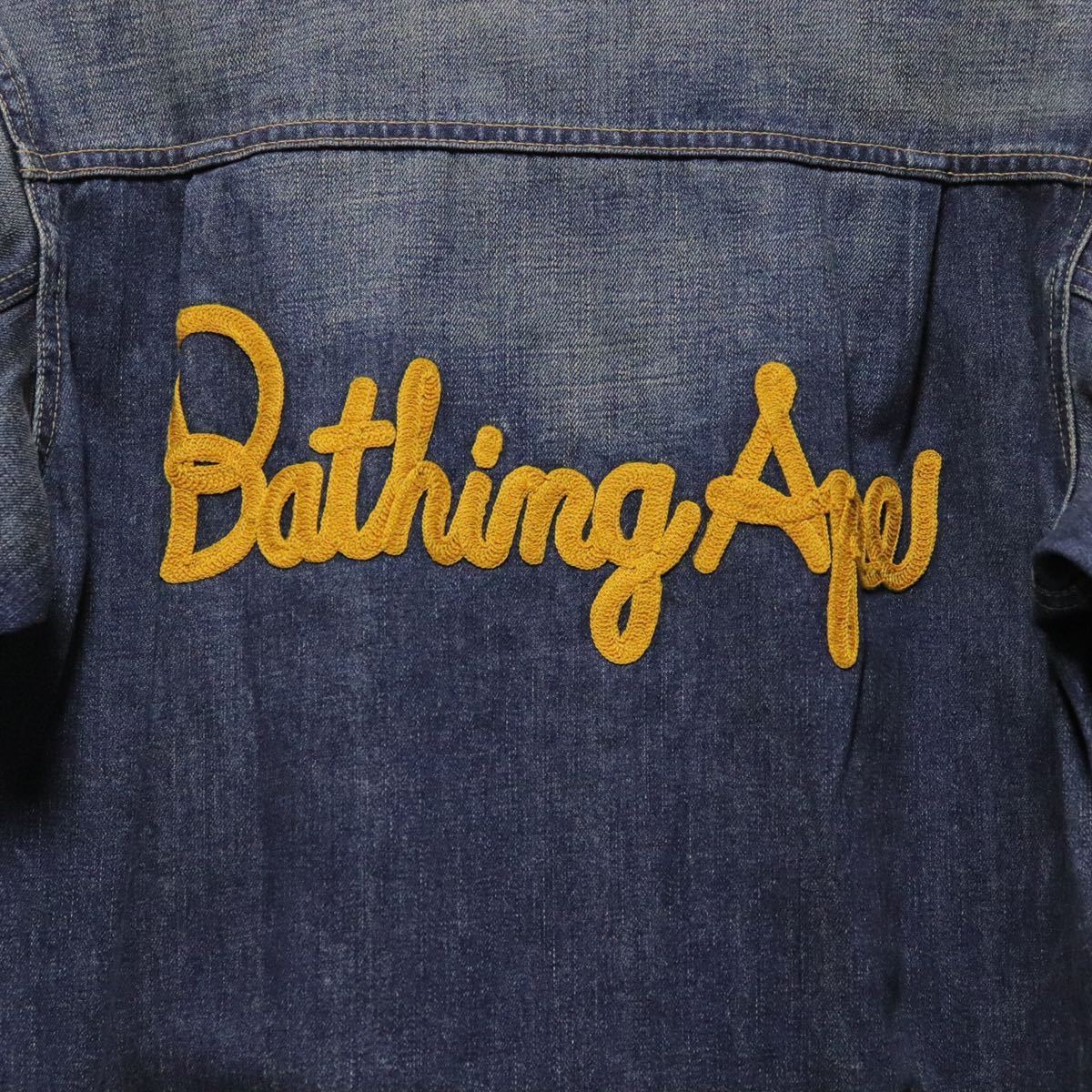 人気商品【a bathing ape】ロゴ刺繍/Gジャン デニムジャケット/BAPE 