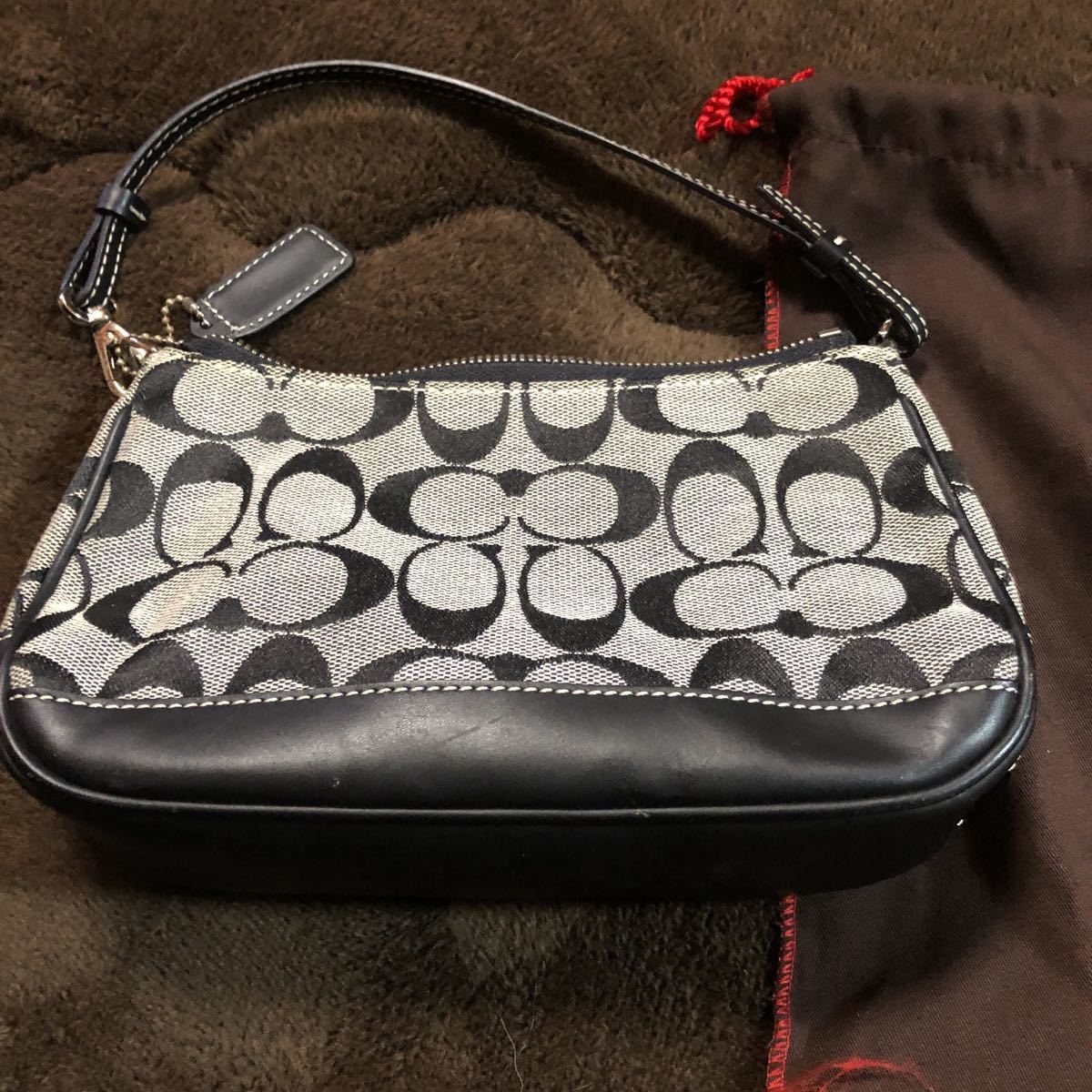 COACH コーチ アクセサリーポーチ ミニハンドバッグ シグネチャー