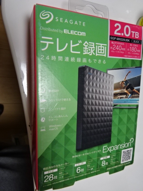 エレコム 外付HDD USB3.1 2TB SEAGATE SGP-MX020UBK エレコム 2TB 外