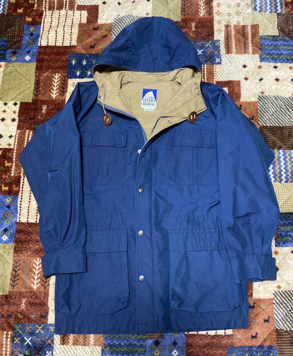 美品　シエラデザイン SIERRA DESIGNS 60/40　US M/JP Lマウンテンパーカー　青　USA製　3本木