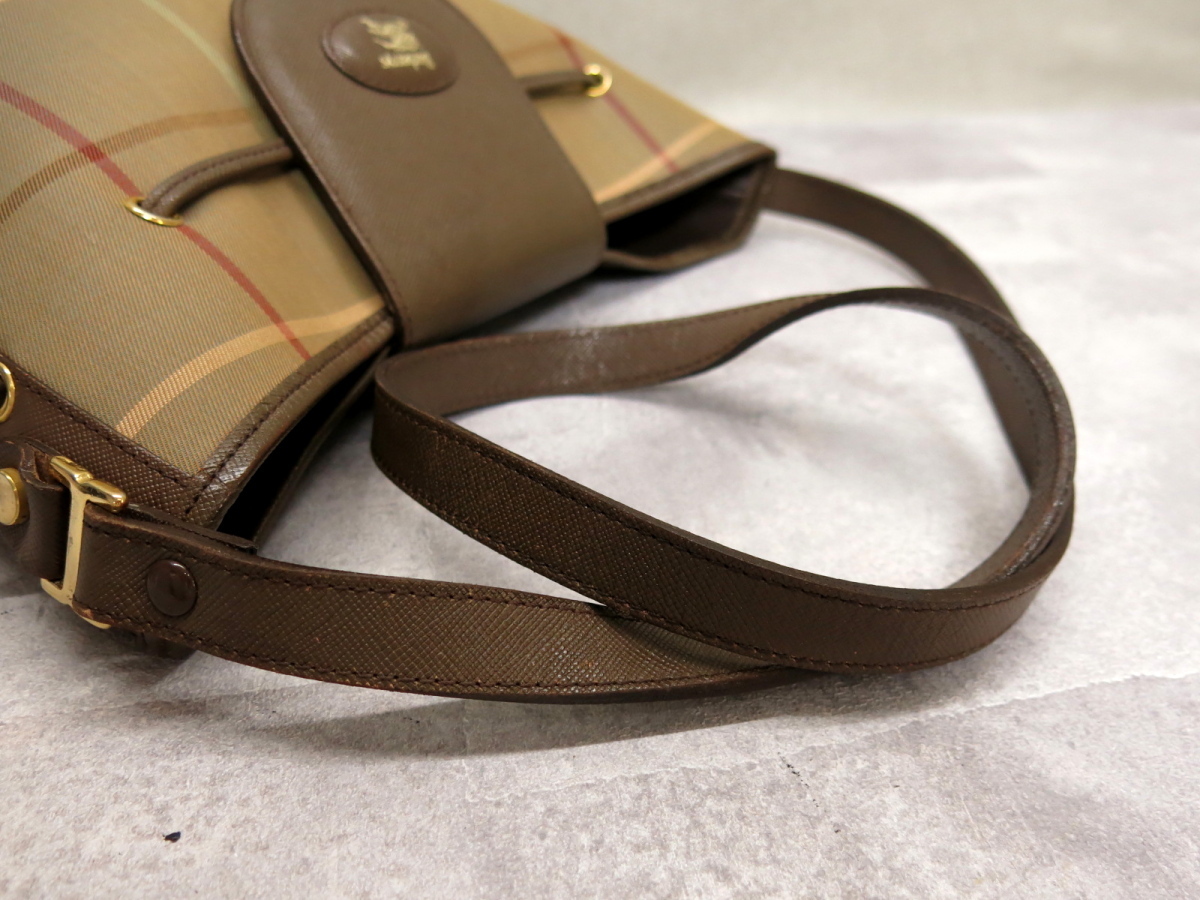 超美品○BURBERRY バーバリー○ノバチェック○キャンバス サフィアーノ 