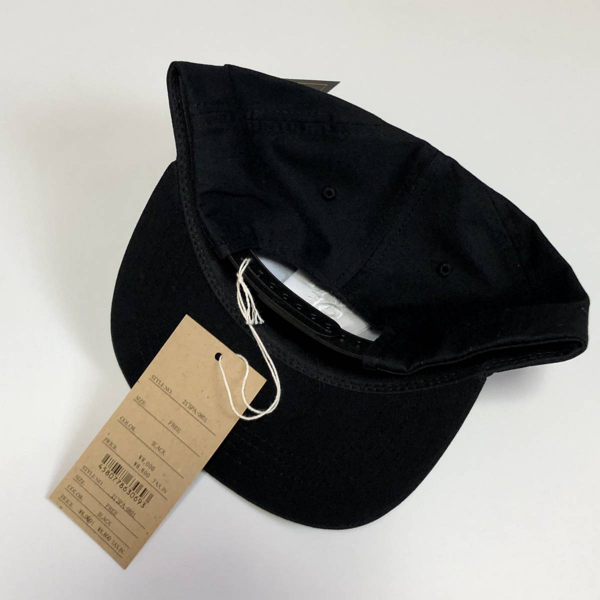 24SS ラッツ ロゴ刺繍 スナップバック キャップ 帽子 F ブラック 新品 希少黒 RATS EMBROIDERY CAP WAY OF LIFE ラッツ スナップバック