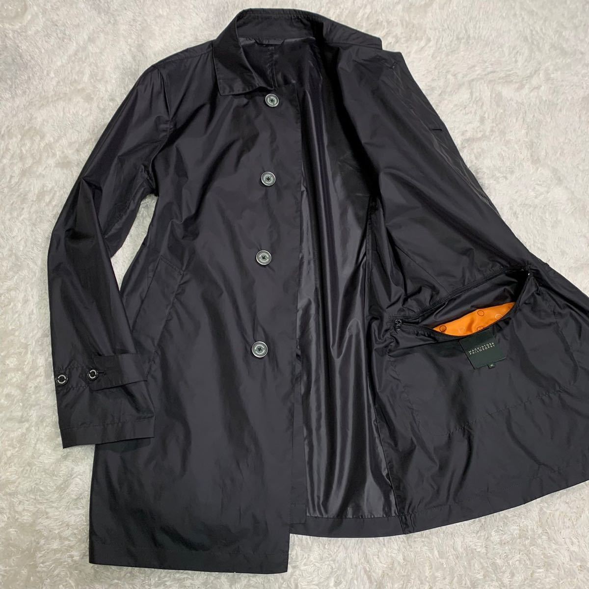 美品 マッキントッシュ フィロソフィー ステンカラーコート 黒 L