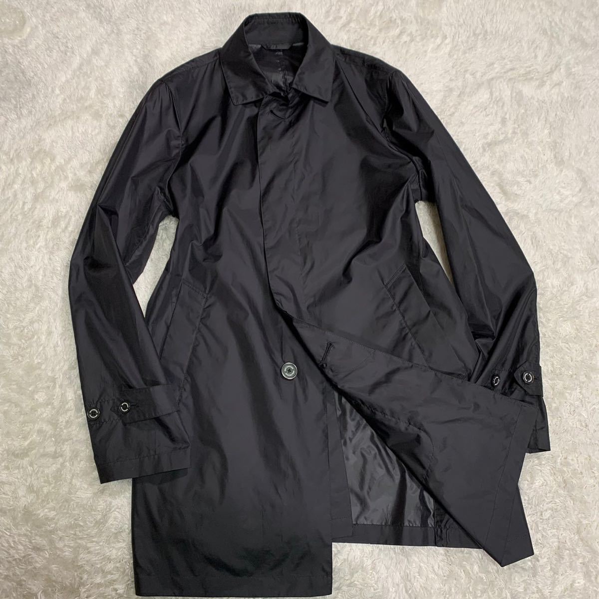 美品 マッキントッシュ フィロソフィー ステンカラーコート 黒 L 