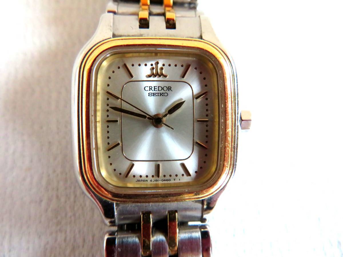 SEIKO CREDOR セイコー クレドール 4J81-0A60 QZ 動作品 18KT+SSベゼル