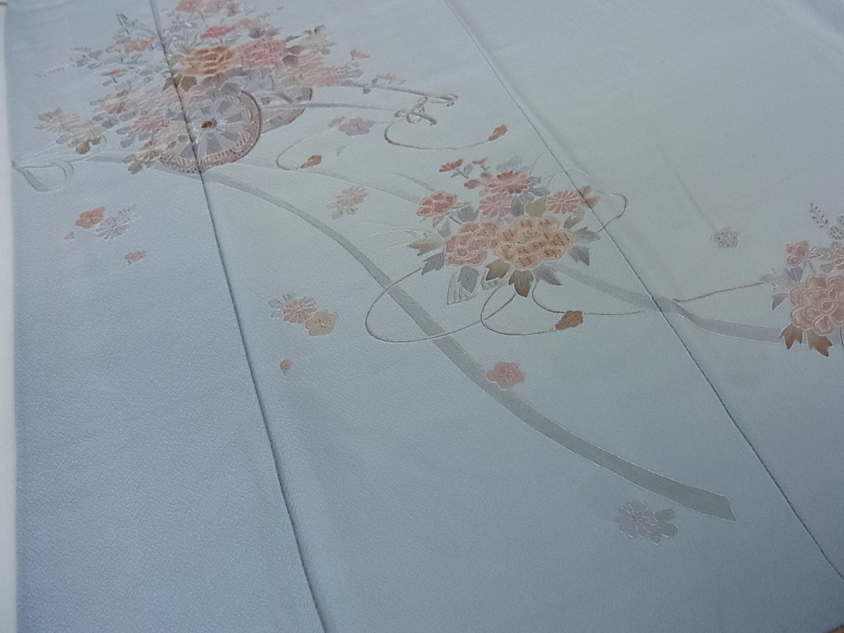 花美人着物■中国三大刺繍 スワトウ刺繍 汕頭刺繍 蘇州刺繍 訪問着 花車 逸品 eee3345 汕頭刺繍 スワトウ刺繍 中国三大刺繍 未使用 中国三 汕頭