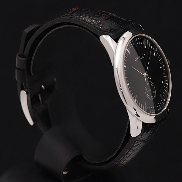1円☆稼働◇良品【GUCCI/グッチ】5600M タイムピース 黒文字盤 
