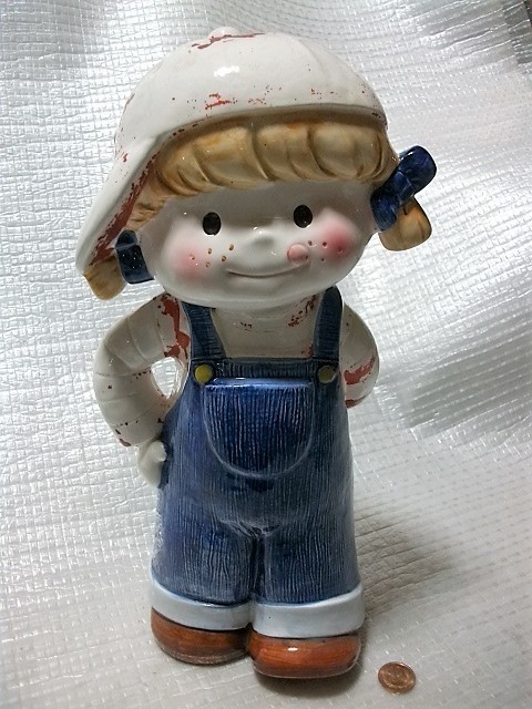 古猫】 KOTOBUKI コトブキ・可愛い女の子の陶器人形○高さ320×左右190 