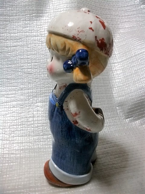 昭和レトロ KOTOBUKI コトブキ 陶器製 女の子 少女 貯金箱 当時物